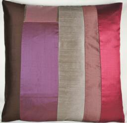 striped Unique Contemporary Design Cushion Cover Modern Silk Red Burgundy Purple Patchwork Home Decorative Pillow Throw Case