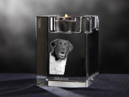 stabyhoun - Crystal Candlestick With Dog, Souvenir, Decoration, Limited Edition, Collection