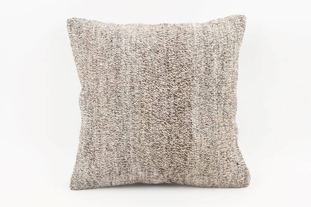 Vintage Turkish Kilim Pillow Handwoven Wool Home Decor - 18''x18'' - image 1