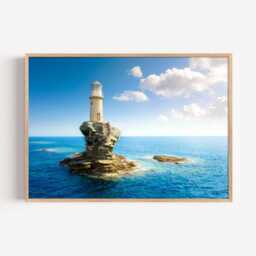 Tourlitis Lighthouse Print - Greece Photography Wall Art Coastal Seaside Decor - thumbnail 2