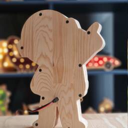 Astronaut Night Light - Wooden Space Nursery Lamp Led Kids Room Decor Explorer Gift - thumbnail 4