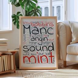 Manchester Slang Print, Manc Words Gifts, Prints For Mancs, Prints, Wall Art - thumbnail 1