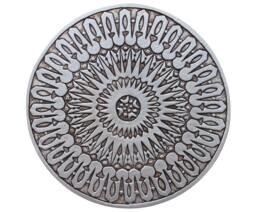 Circular Wall Sculpture, Handmade Ceramic Decor, Tile, Moroccan Garden Decor #3 30cm Aged Silver