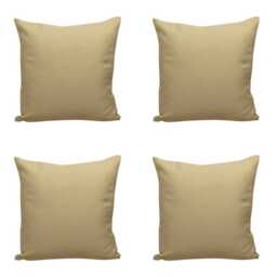 Set Of 4 Knitted Cushion Covers - Pastel Yellow, Handmade Pillowcase 18x18 - thumbnail 1