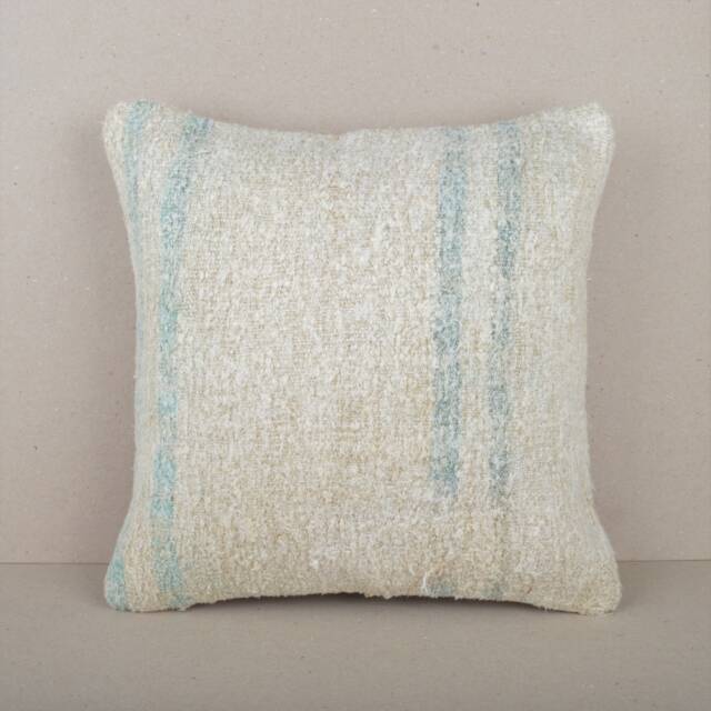 Handmade Kilim Pillow Cover, Hemp Cushion, Anatolian Design - 18x18'' - image 1
