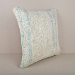 Handmade Kilim Pillow Cover, Hemp Cushion, Anatolian Design - 18x18'' - thumbnail 2