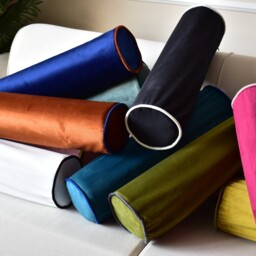 Velvet Bolster Pillow Cover, Designer Throw Case, Custom Size - thumbnail 2