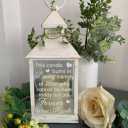 Memorial Wedding Lantern Led Candle, in Loving Memory, White Gold Plastic, Decor - thumbnail 2