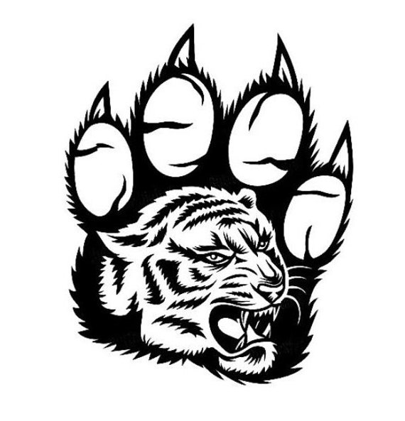 Tiger Paw Head Claw Car Bonnet Side Sticker Vinyl Decal Wall Art Hood Graphic Window Door Body Panel Van Sign Motorhome Campervan Fun