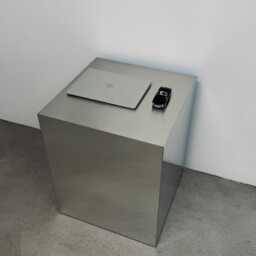 Industrial Metal Side Table. Cube Organizer Shelf. Contemporary Storage Furniture - thumbnail 2