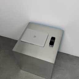 Industrial Metal Side Table. Cube Organizer Shelf. Contemporary Storage Furniture - thumbnail 3