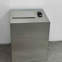 Industrial Metal Side Table. Cube Organizer Shelf. Contemporary Storage Furniture - thumbnail 4