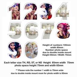 Personalized Birthday Photo Frame Cut Out Numbers, Unique Signing Gift 14029D - thumbnail 3