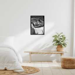 Vintage Classic Sports Car Girl Print, Luxury Woman, Fine Art Photography Wall Art, Museum Quality Black & White Poster - thumbnail 2