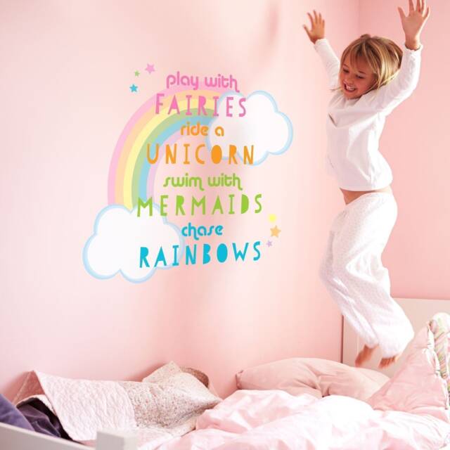 Unicorn Quote Wall Sticker, Decal, Rainbow Unicorn Room Decor - image 1