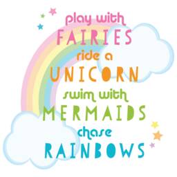 Unicorn Quote Wall Sticker, Decal, Rainbow Unicorn Room Decor - thumbnail 2