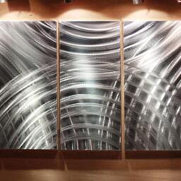 Abstract Metal Wall Art, Modern 3D Sculpture, Indoor Outdoor Decor - 24x60 Inch - thumbnail 2