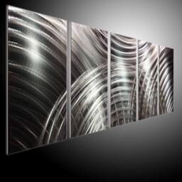 Abstract Metal Wall Art, Modern 3D Sculpture, Indoor Outdoor Decor - 24x60 Inch - thumbnail 1