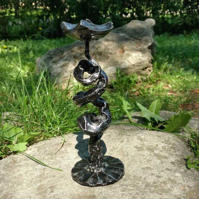 Handmade Iron Candlestick, 6Th Anniversary Gift, Metal Candle Holder - image 1