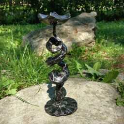 Handmade Iron Candlestick, 6Th Anniversary Gift, Metal Candle Holder - thumbnail 1