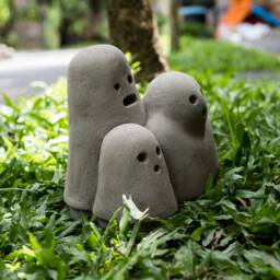 Booh Stone Family, Ghost Decoration, Garden Decor, Modern Art, Carving, Hand Made, Anniversary Gift, Wedding Gift Idea - thumbnail 4