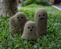 Booh Stone Family, Ghost Decoration, Garden Decor, Modern Art, Carving, Hand Made, Anniversary Gift, Wedding Gift Idea