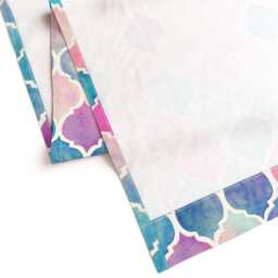 Ogee Curtain Panel - Pink Purple Blue Moroccan Tile Watercolor Custom Rainbow Pastel By Micklyn - thumbnail 4