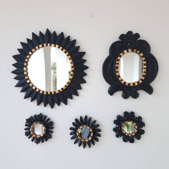Black Gold Sun -Interior Decoration - Wall Mirror Home Decorative Mirrors -Peruvian Peruvian Handicrafts - image 1