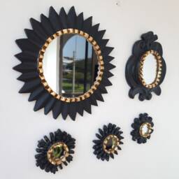 Black Gold Sun -Interior Decoration - Wall Mirror Home Decorative Mirrors -Peruvian Peruvian Handicrafts - thumbnail 3