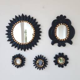 Black Gold Sun -Interior Decoration - Wall Mirror Home Decorative Mirrors -Peruvian Peruvian Handicrafts - thumbnail 1