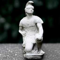Massive Soldier Statue Concrete Warrior Sculpture Cement Person Decoration Mythical Ornament Handmade Front Door Figurine - thumbnail 2