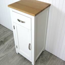 White Painted Bathroom Furniture Small Vanity Cabinet - Cupboard With Shelving Storage 300P - thumbnail 3