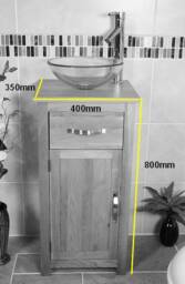 White Painted Bathroom Furniture Small Vanity Cabinet - Cupboard With Shelving Storage 300P - thumbnail 4