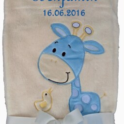 Baby Blanket Giraffe Embroidered With Name + Baby Socks - thumbnail 2