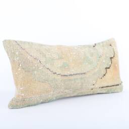 Handwoven Turkish Kilim Pillow Cover Aztec Lumbar Cushion - 12x24 - thumbnail 2