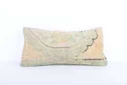 Handwoven Turkish Kilim Pillow Cover Aztec Lumbar Cushion - 12x24 - thumbnail 1