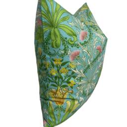 William Morris Fabric Woodland Weeds Orange/Turquoise Cushion Cover Pillow Double Sided - thumbnail 3