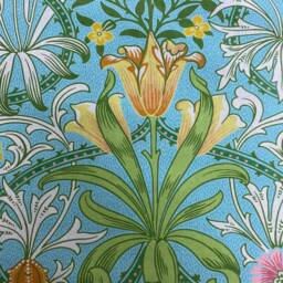 William Morris Fabric Woodland Weeds Orange/Turquoise Cushion Cover Pillow Double Sided - thumbnail 4
