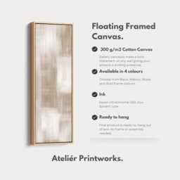 Beige Abstract Lines Vertical Canvas Wall Art - Cream Sand Skinny Print Perfect For Hallway, Office, Living Room Or Bedroom Interiors - thumbnail 3