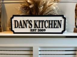 street Sign 3D Look - {Name's} Kitchen Personalised Wall Mount Mdf Home Decor Gift Birthday Wedding Christmas 3 Sizes - thumbnail 1