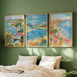Set Of 3 New Jersey Posters, Usa Prints, Mid-Atlantic Wall Art Sets, Travel Decor, Beaches Scenic Home Prints - thumbnail 2