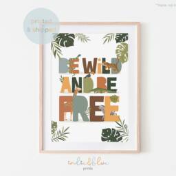Be Wild Free Print, Safari Animals Jungle Nursery Scandi Decor, Boy Playroom Prints, Kids Art - thumbnail 2