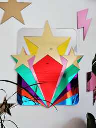 Shooting Star Rainbow Mirror Wall Art Seconds - Maximalist Colourful Bold Dopamine Decor - thumbnail 1