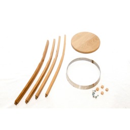 Natural Oak Bar Stool, Height 80 cm, Self-Assembly, Raw Barrel - thumbnail 3