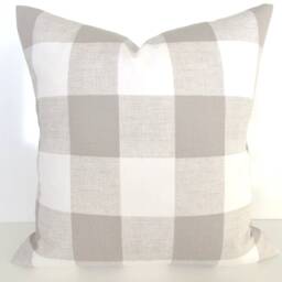 Black Buffalo Check Pillow Covers Blue Buffalo Check Throw Pillows Tan Green Red Plaid Pillow 16 18x18 20 Gray - thumbnail 3