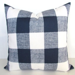 Black Buffalo Check Pillow Covers Blue Buffalo Check Throw Pillows Tan Green Red Plaid Pillow 16 18x18 20 Gray - thumbnail 2