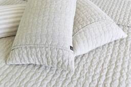 stonewashed Quilted Linen Pillowcases, Solid Color Set Of Two, 100% Flax, Modern Eco Bedding