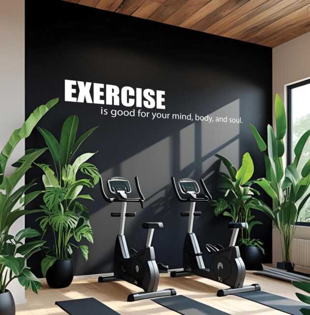 Exercise Quote, Gym Wall Decal, Is Good For The Mind, Body, & Soul - image 1