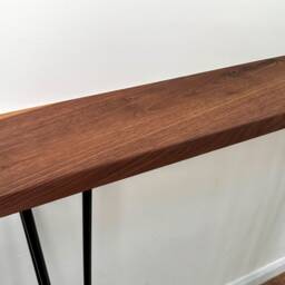 Black Walnut Console Table Mid Century Entryway Hallway Hairpin Legs - thumbnail 3