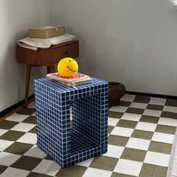 Side Table. Tiled Designer Blue End Handmade - thumbnail 3